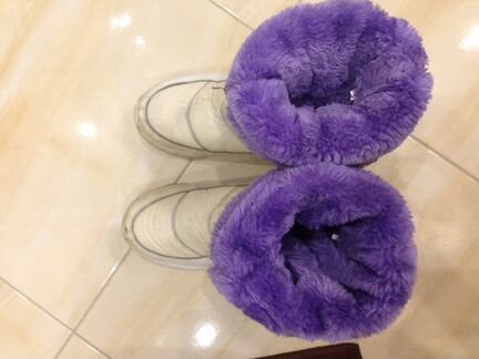 Сапоги дутики белые р 37-38