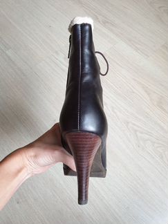 Полусапоги кожаные утепленные