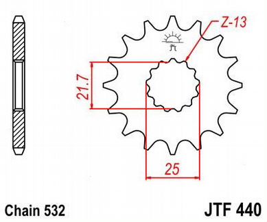 Звезда передняя JT sprockets JTF440.14