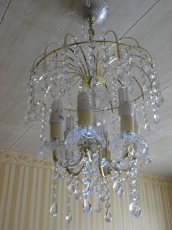 Люстра хрустальная, 6 рожков, Россия