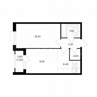 2-к квартира, 48.4 м², 17/27 эт.