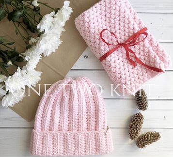 Комплект шапка и снуд женские