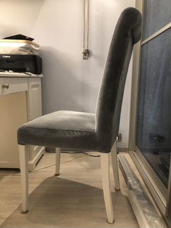 Стул велюровый - мягкий, серый