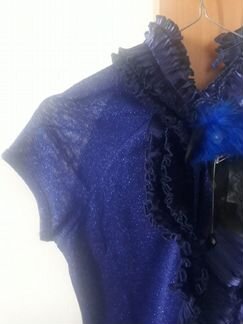 Синее платье с люрексом