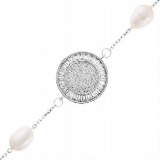 Браслет с белым жемчугом