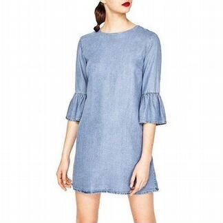 Платье деним zara джинсовое