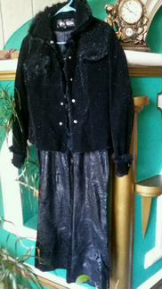 Двойка велюр с эфф. кожи/мех. Gold Star. Стамбул