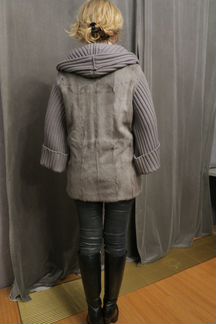 Стильный комбинированный полушубок oirtuale