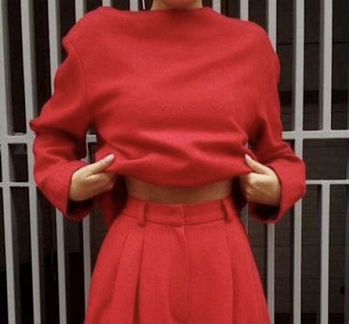 12storeez кофта из шерсти красная с подкладкой