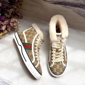 Кеды с мехом Gucci