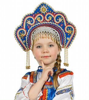 Кокошник для девочки синего цвета