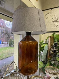 Лампа настольная из антикварной бутылки