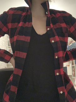 Рубашка женская в клетку красно-чёрная