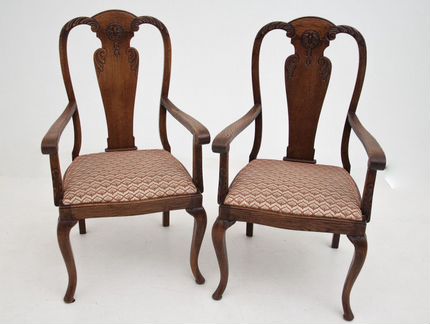 Антикварные парные кресла в стиле Чиппендейл