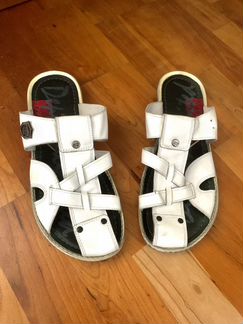 Кожаные мужские шлёпки