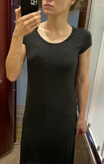 Платье футболка серого цвета из бамбука размер S