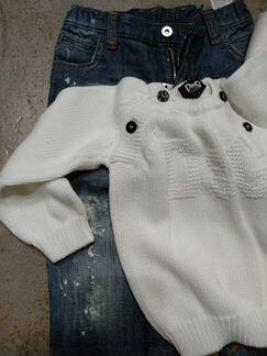 Джемпер и джинсы D&G в идеале на 9-12 мес