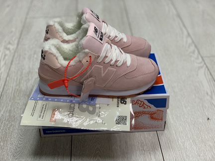 Кроссовки Balanc 574 Зимние с Мехом Розовые 36-40