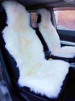 Меховая накидка белая пушистая для сидений