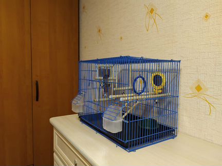 Клетка для птичек со всеми принадлежностями