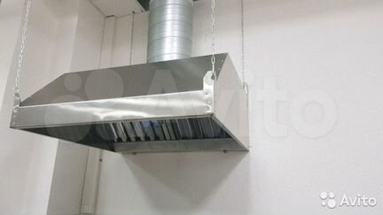 Зонт вытяжной и воздуховод из нержавейки