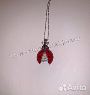 Подвеска из серебра 925 пробы божья коровка Шопар