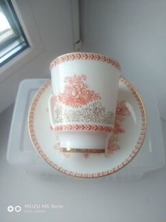 Кофейная пара лфз. Костяной фарфор СССР