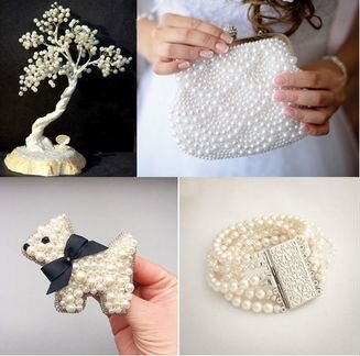 Бусины стеклянные Zlatka, имитация жемчуга, новые