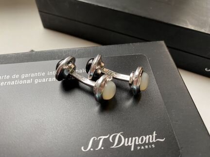 Запонки мужские ST Dupont с ониксом и перламутром