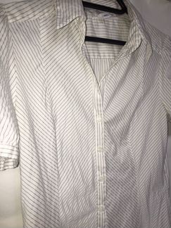 Белая рубашка HM в полоску