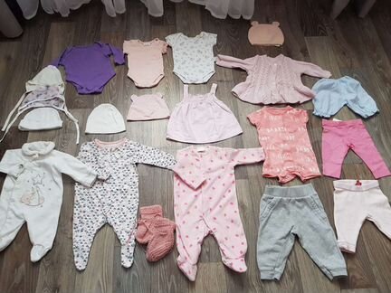 Пакет вещей на девочку от 0 до 6 мес