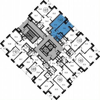 1-к квартира, 39.9 м², 10/17 эт.
