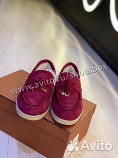 Мокасины лоро пиана бордо