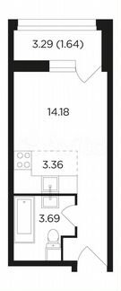 Квартира-студия, 22.7 м², 8/22 эт.