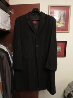 Мужское короткое пальто в полоску р. 58