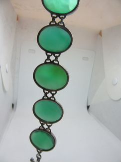 Серебряный браслет с хризопразом