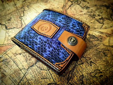 Портмоне мужское - натуральная кожа, ручная работа