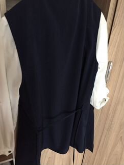 Комплект блузка и атласная жилетка