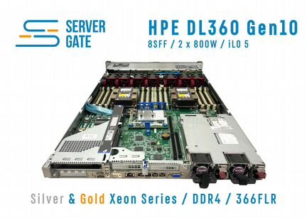 Сервер HPE DL360 G10 8SFF 2 x Silver 4208 768 GB