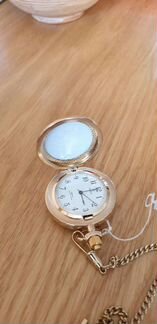 Часы карманные Чайка кварц позолоченные с гербом Я