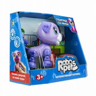 Интерактивная игрушка 1Toy Озорной щенок, фиолетовый (Т16939)