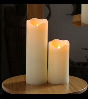 Светильник свеча восковая 9см на батарейках