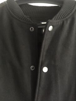 Куртка чёрная (пальто+кожзам) новая на 52 размер