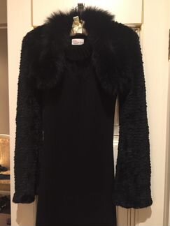 Меховая накидка из меха кролика вязанная