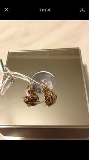 Золотые серьги лягушки