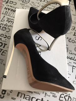 Замшевые чёрные туфли Casadei (оригинал) Blade