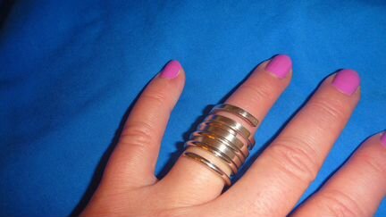 Кольцо двойное винт серебро 925