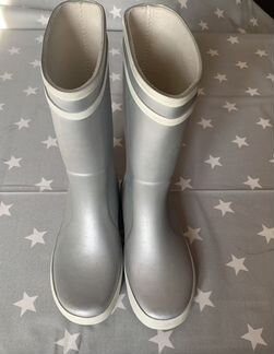 Сапожки резиновые, aigle, 31 размер, серебро