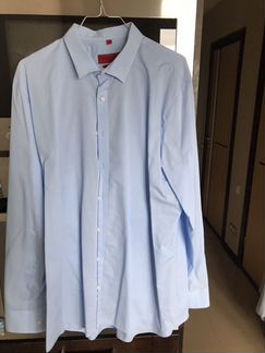 Сорочка slim fit 43 синяя