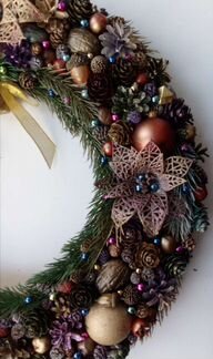 Новогодний венок 40х40 см